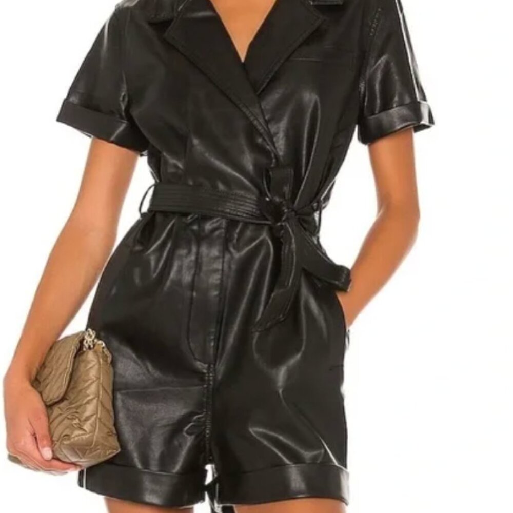 Free People Vegan Leather Romper